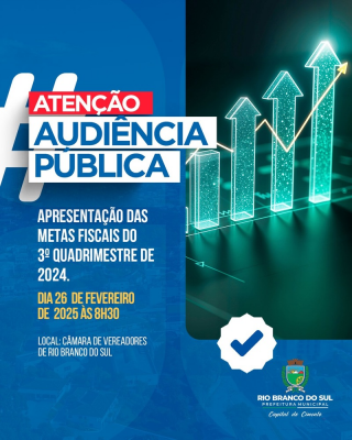 PREFEITURA DE RIO BRANCO DO SUL REALIZA AUDIÊNCIA PÚBLICA SOBRE METAS FISCAIS